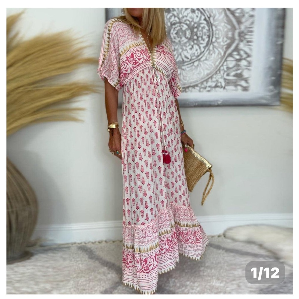 Elegant Pink Maxi Dress